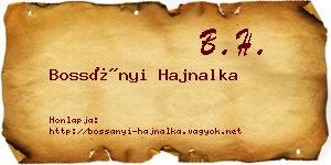 Bossányi Hajnalka névjegykártya