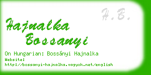 hajnalka bossanyi business card