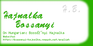 hajnalka bossanyi business card